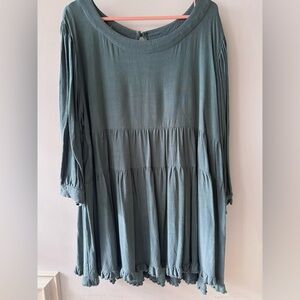 Olive Green Tiered Babydoll Top